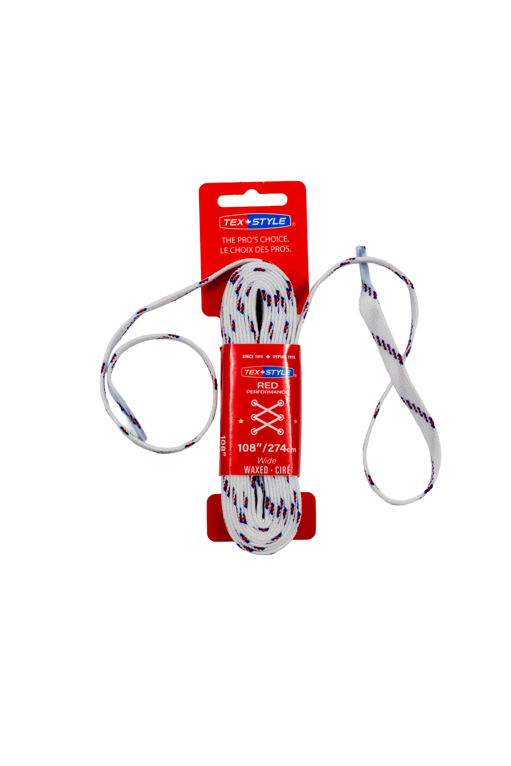 Tex-Style laces, RED Performance Wide Wax- Kartong 36 st