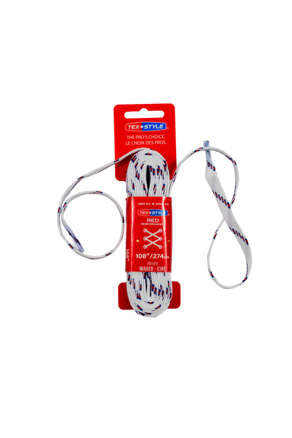 Tex-Style RED Performance Skridskosnören – Wide Wax | Kartong 36 par