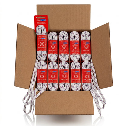Tex-Style RED Performance Skridskosnören – Slim Wax | Kartong 36 par